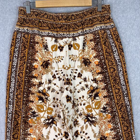 Anthropologie Printed Floral Linen Blend High Waisted Joggers Size 8 - Picture 7 of 10